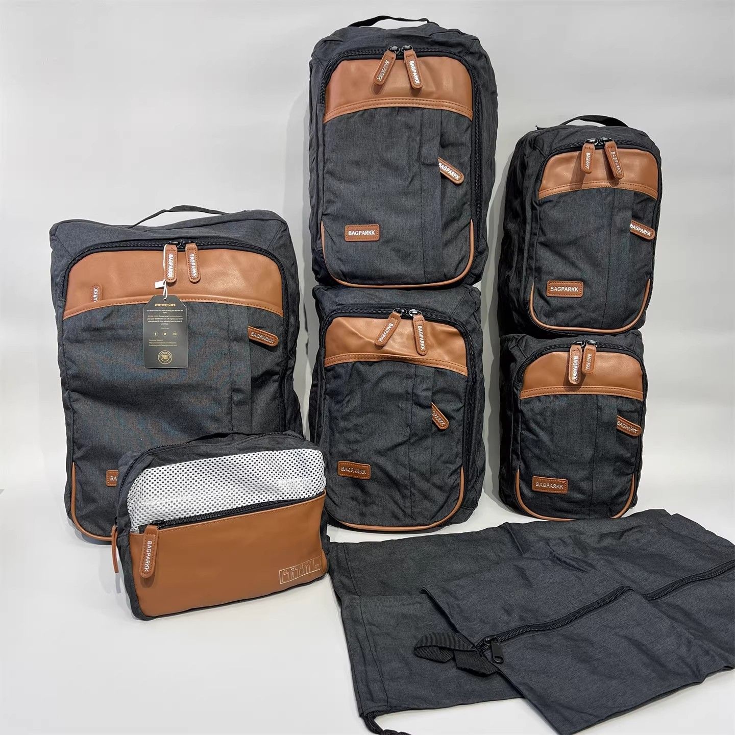 極簡男士旅行收納8件套 防潑水行李分裝袋