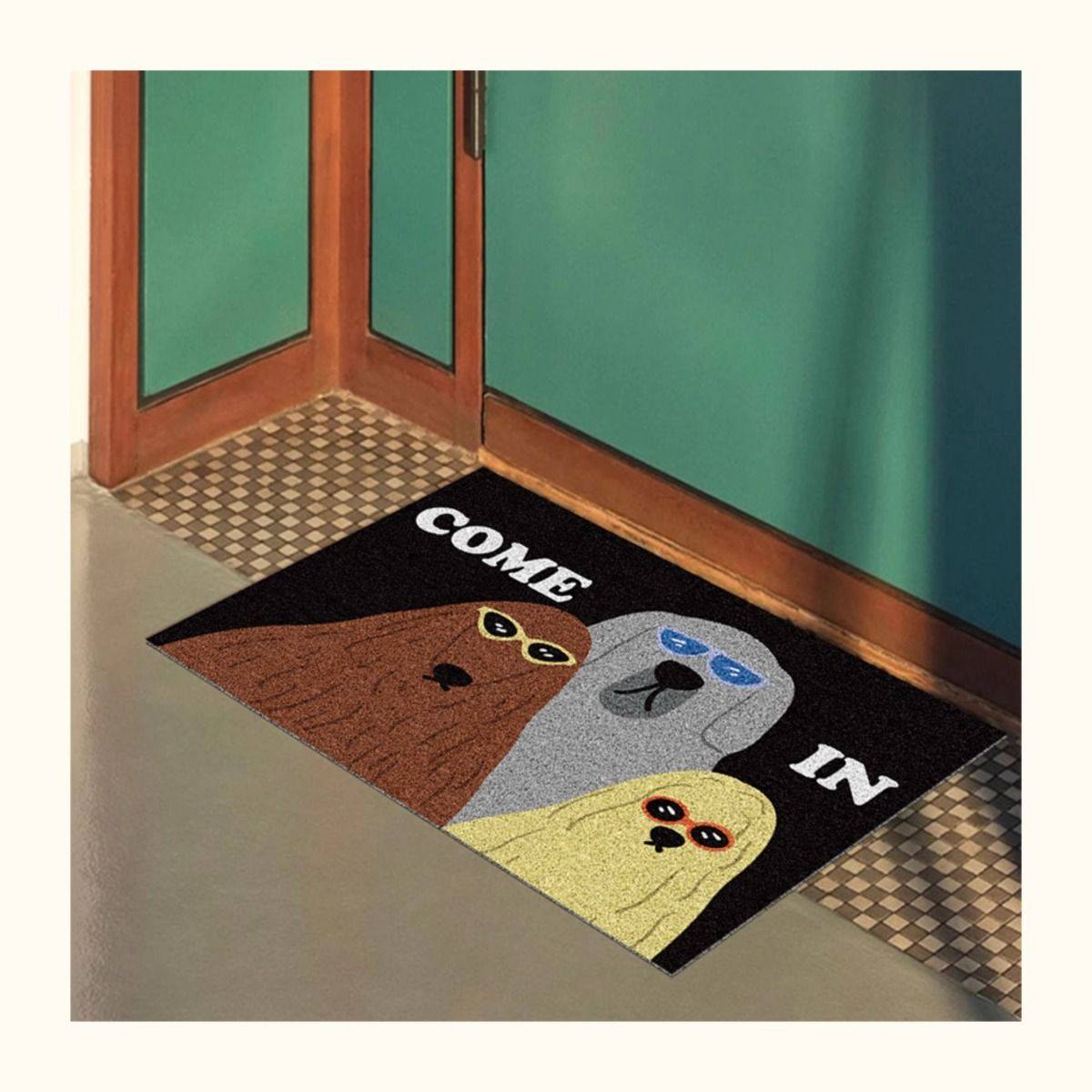 搞怪墨鏡貓狗 進門入戶門玄關絲圈地墊