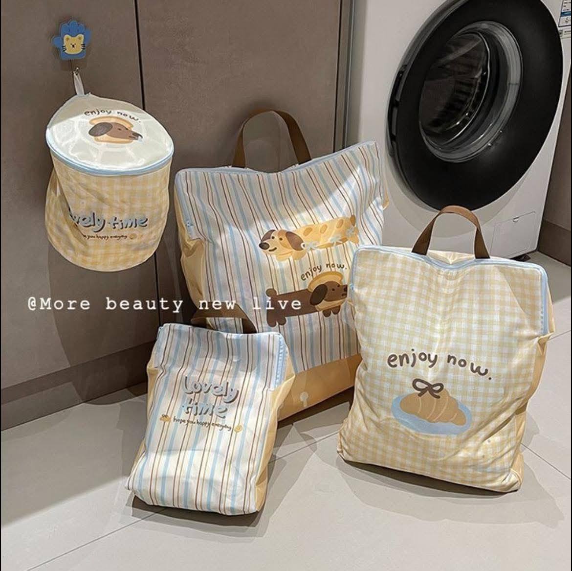 可愛加厚防變形手提洗衣網袋 4件入