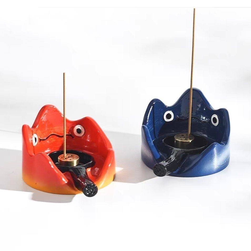 卡西法陶瓷香插燭台兩用造型擺件