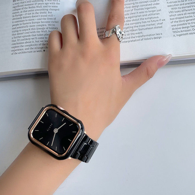 黑色樹酯系列 純色Apple watch錶帶   42/44/45/49  現貨免運