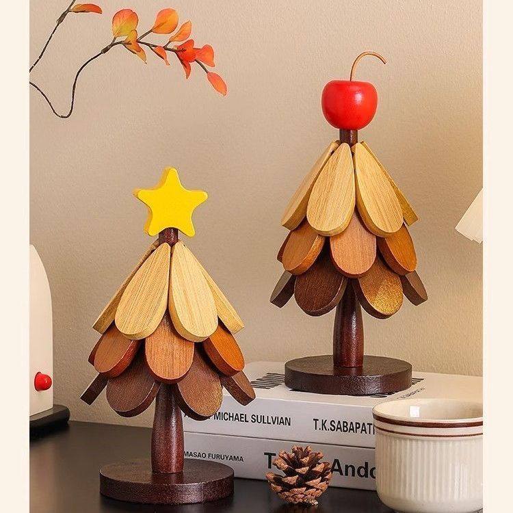 北歐原木聖誕樹隔熱墊升級5片組