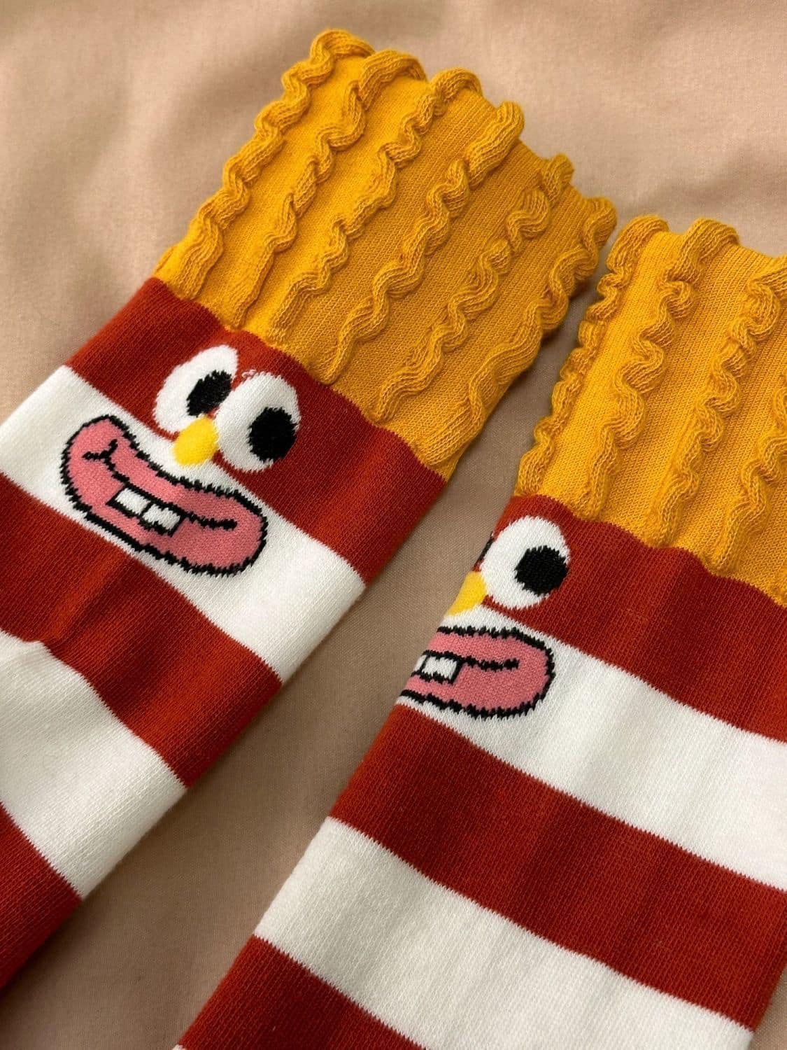 韓版搞怪薯條堆堆襪  現貨免運