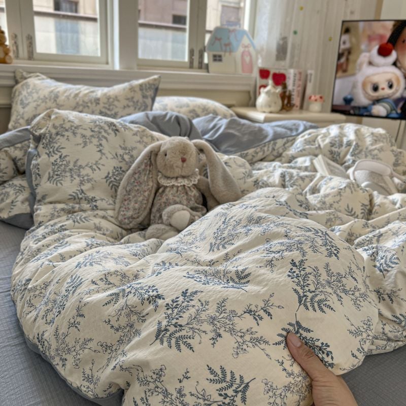 藍色系列四款 水洗紗床包四件組