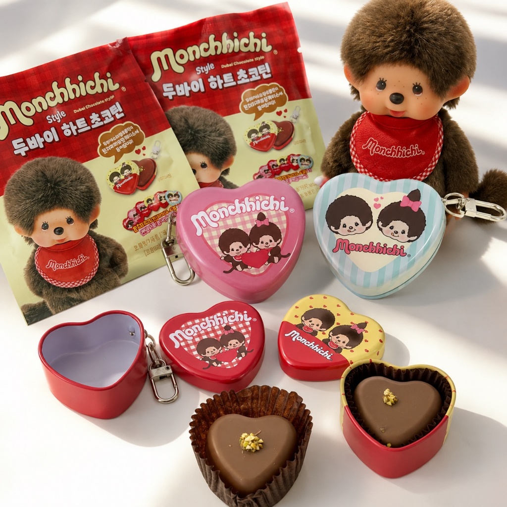 Monchhichi 蒙奇奇 杜拜巧克力心型鑰匙圈盲盒『8/31結單』