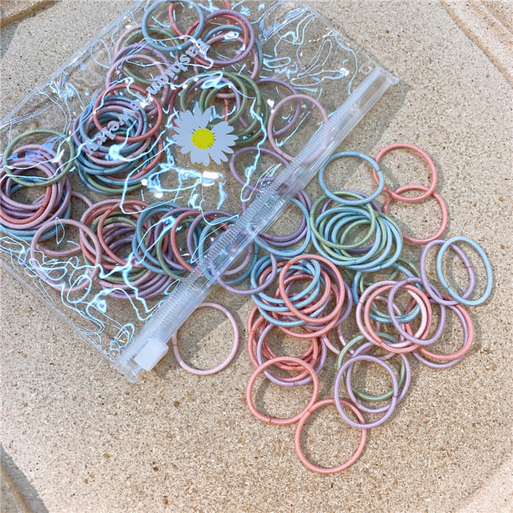 韓國彈性彩色小圈圈髮繩   100入