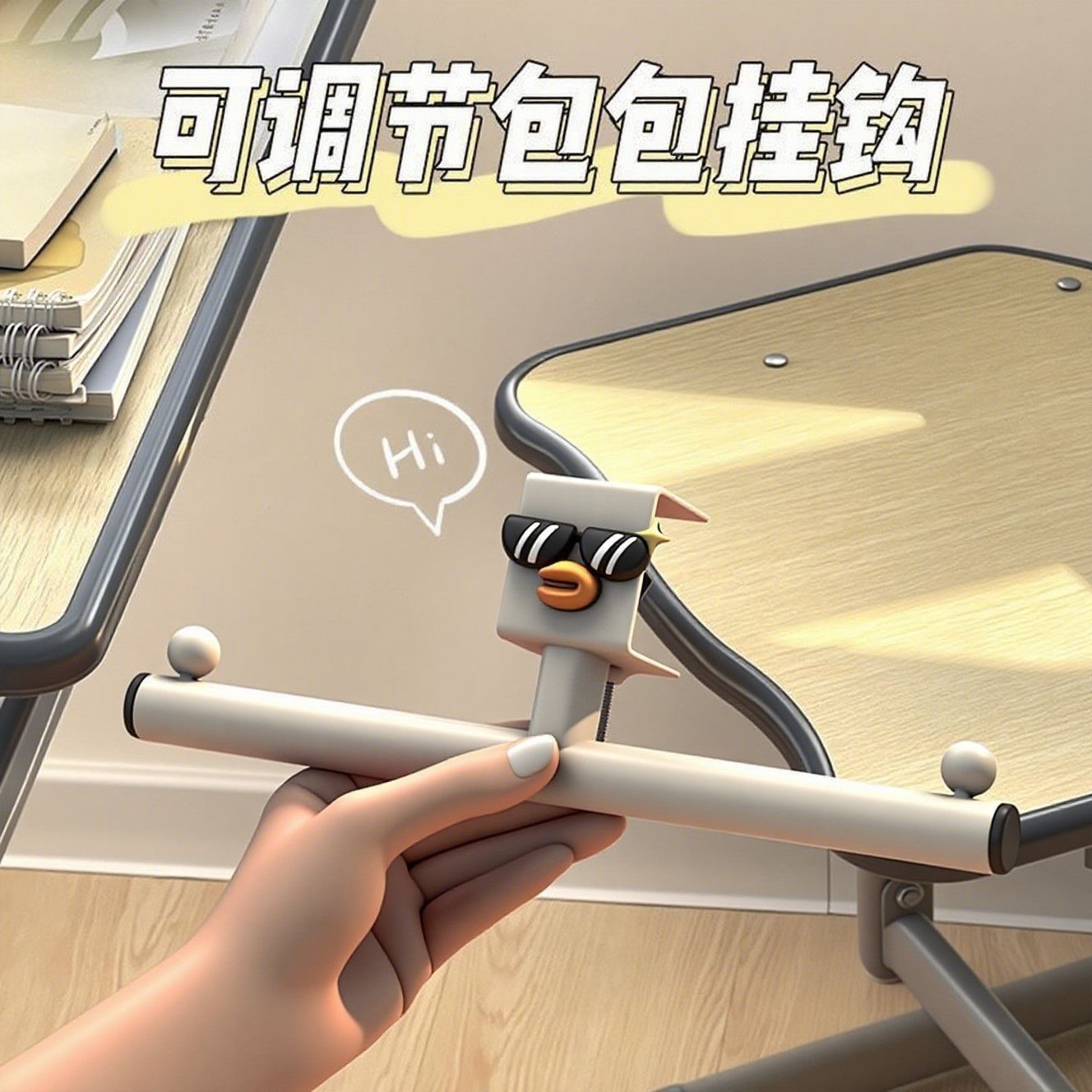 開學必備！課桌邊  加長版可調式書包掛架