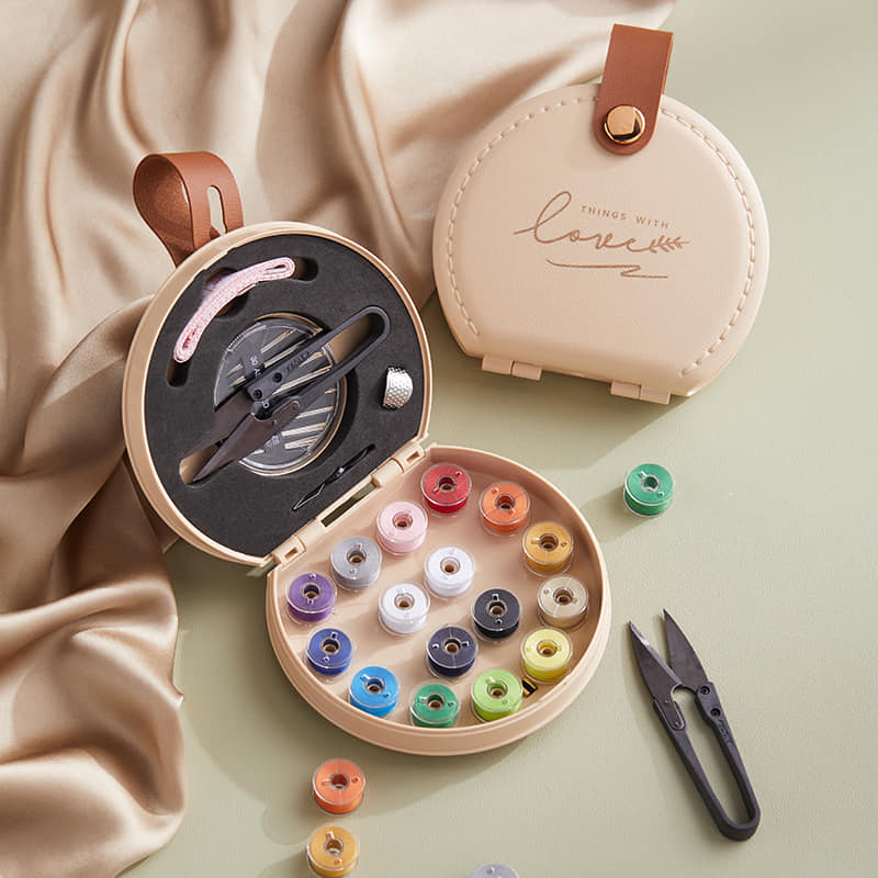 輕奢華風小型皮革收納包針線包