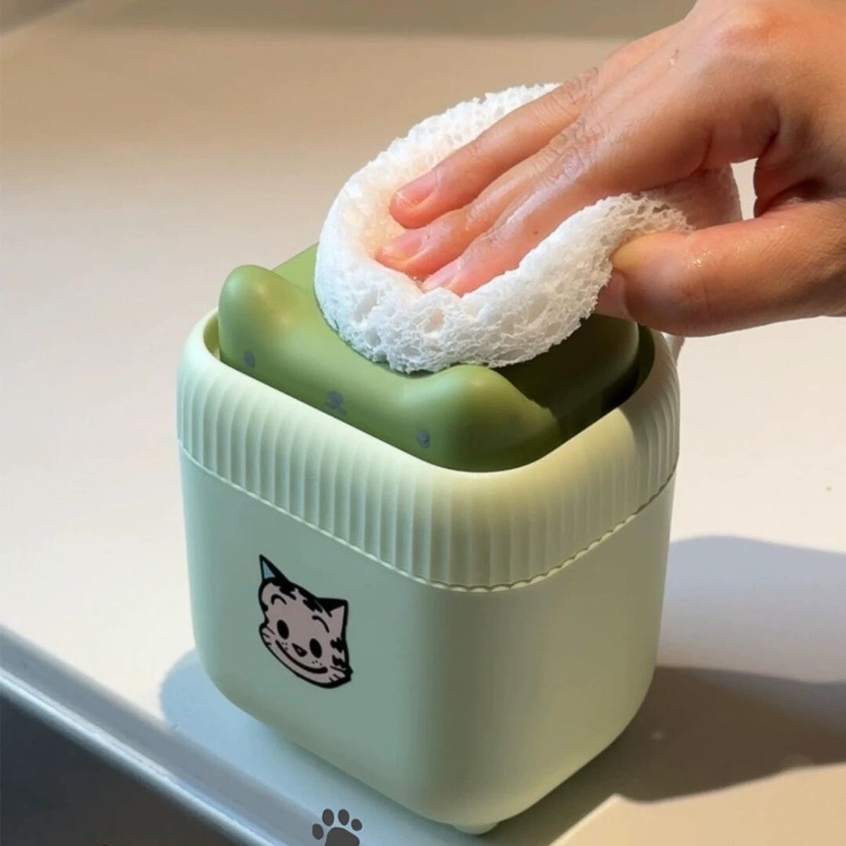 小貓按壓式洗碗液清潔劑取液器
