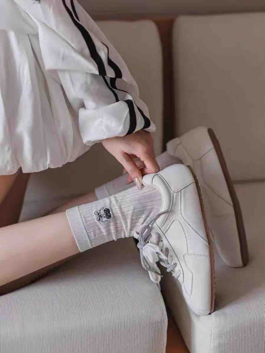 校園風復古拼色德訓鞋