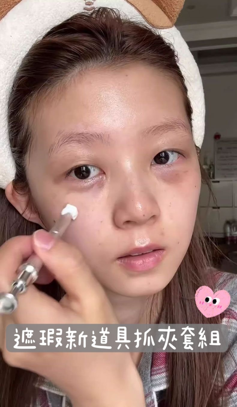 邪修遮瑕法神器 迷你方塊美甲拍拍膠海綿＋抓夾筆套組