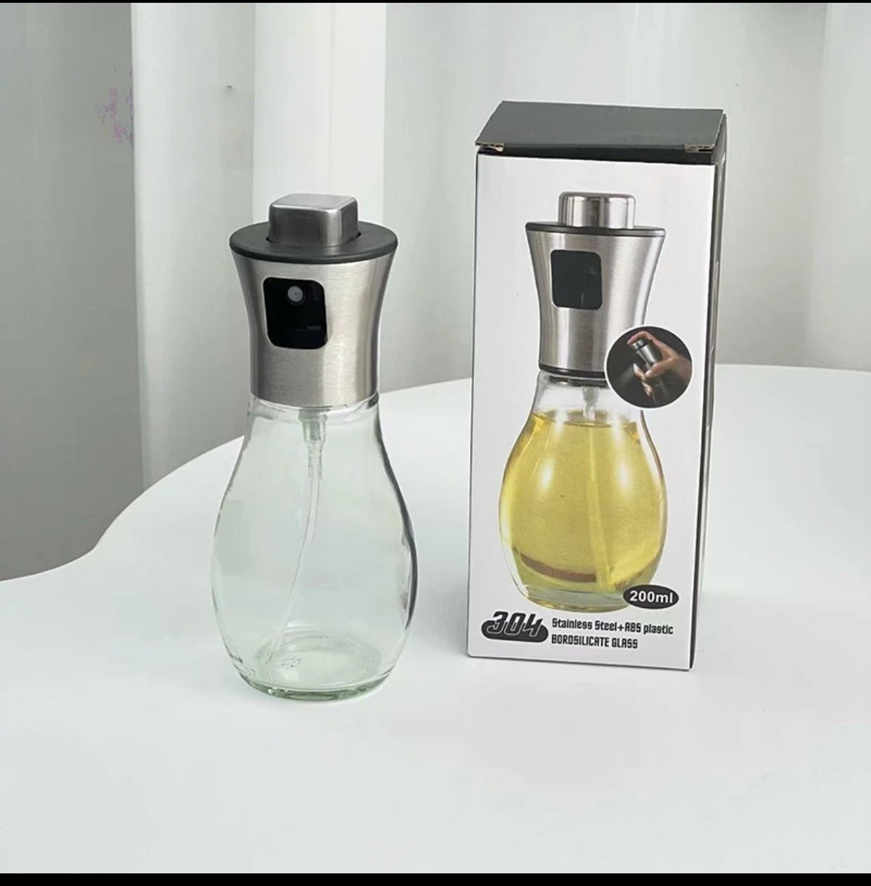 【200ML不掛油噴油壺】 德單出口玻璃烘焙油瓶均勻細霧