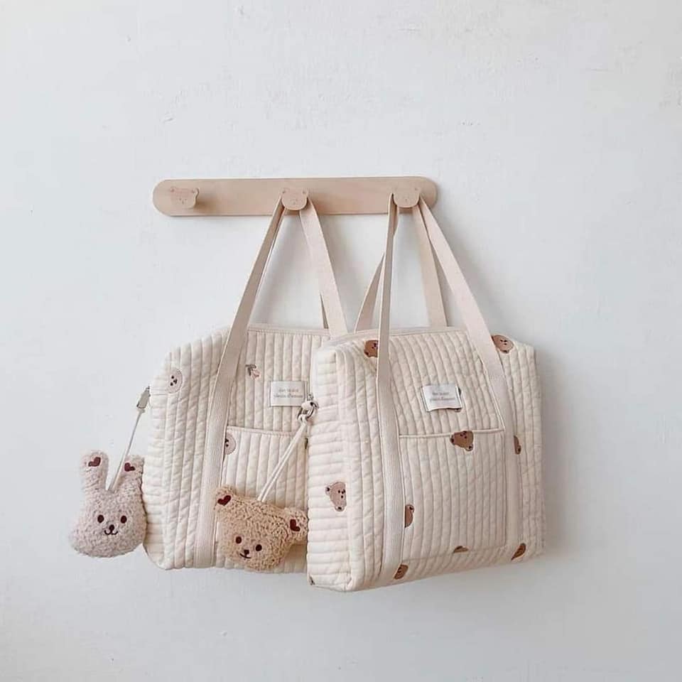 Ins風大容量可愛刺繡手提媽咪包   老虎 現貨免運