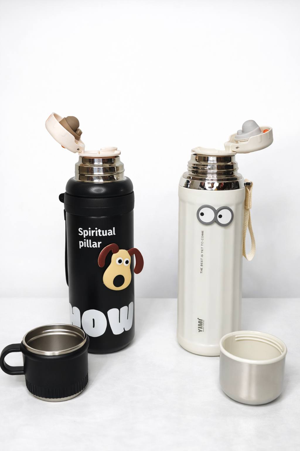 黑白色系蓋可當杯 外出便攜保溫杯