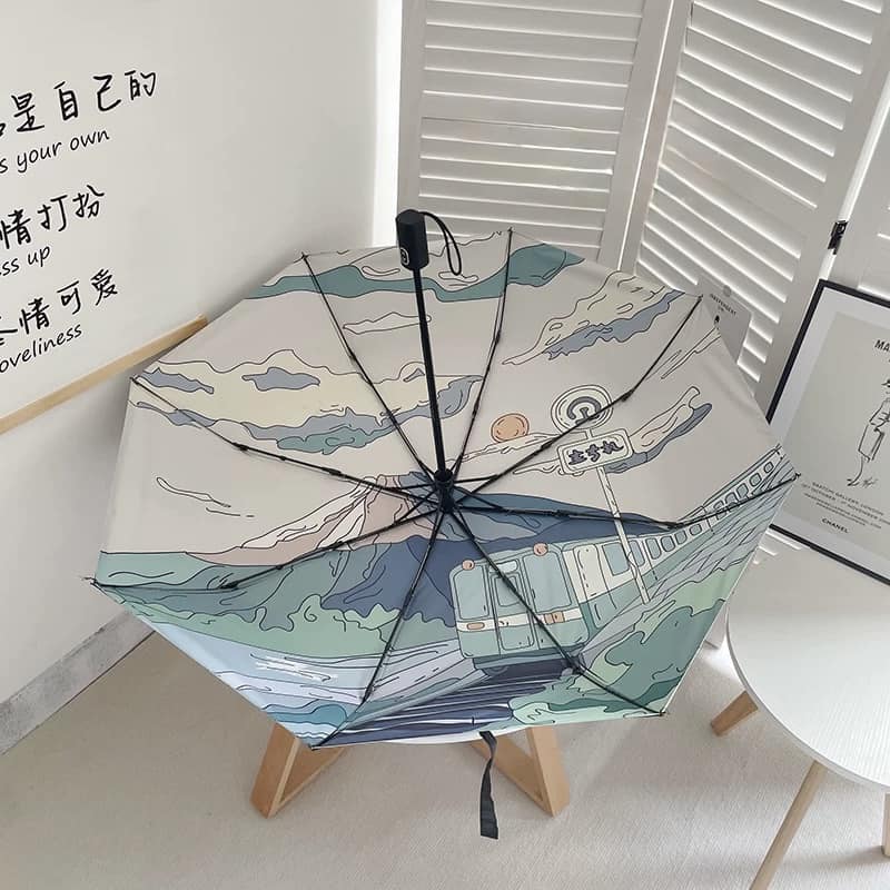 我的富士之旅折疊晴雨兩用自動傘