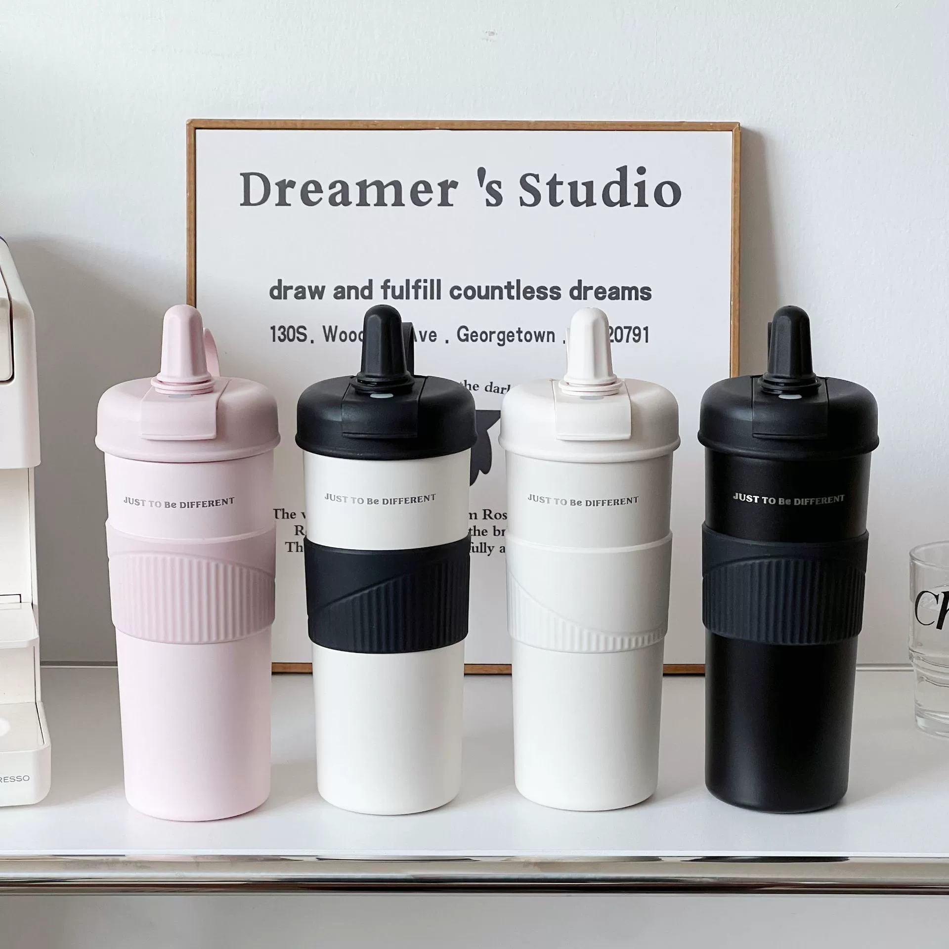 時尚簡約情侶不鏽鋼雙飲保溫杯