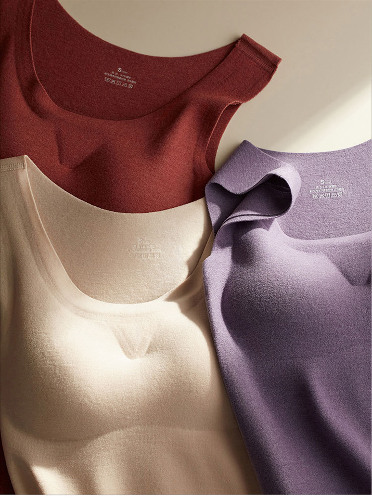 溫暖必備 無鋼圈一體成型德絨內搭背心