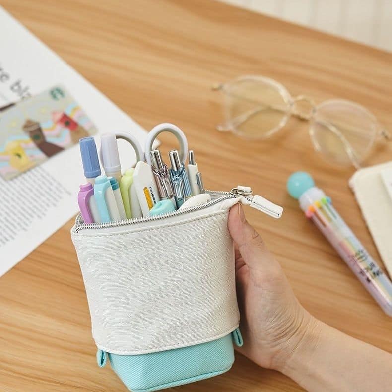 方便收納大容量伸縮筆袋筆筒
