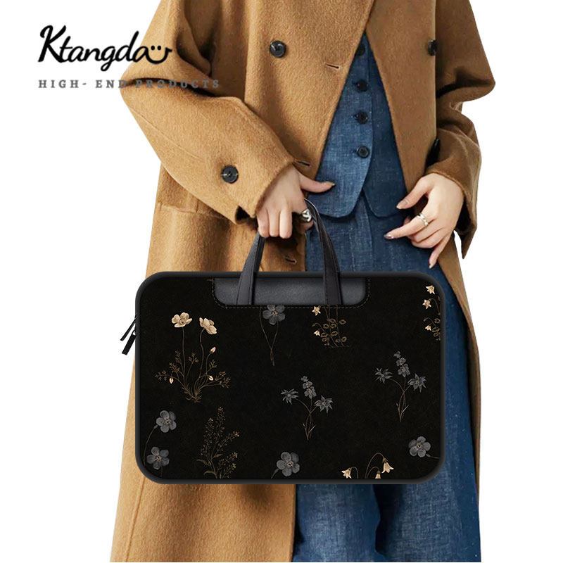 高級感輕奢花朵電腦包 手提肩背兩用 13-16吋適用