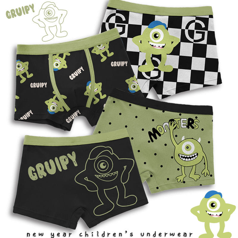 純棉男童大眼仔四角平口褲 內褲