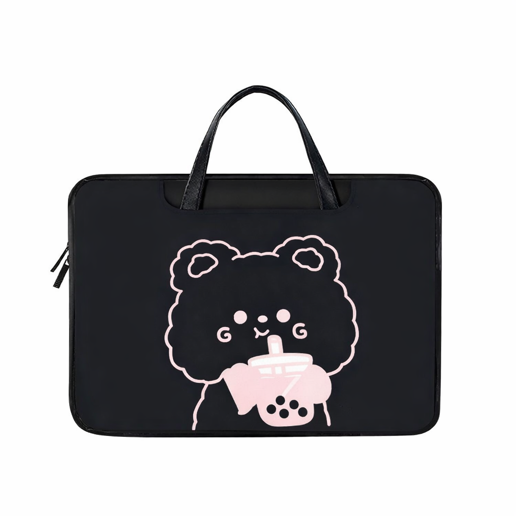 黑色珍奶小熊電腦包  15吋現貨免運