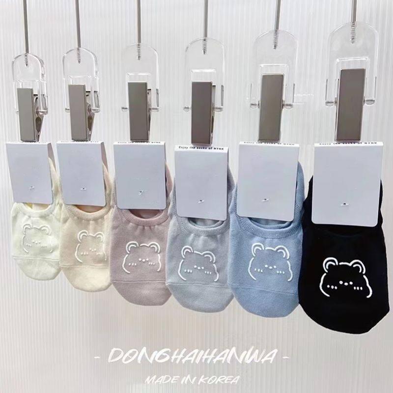 春夏新品小熊隱形淺口船襪10入