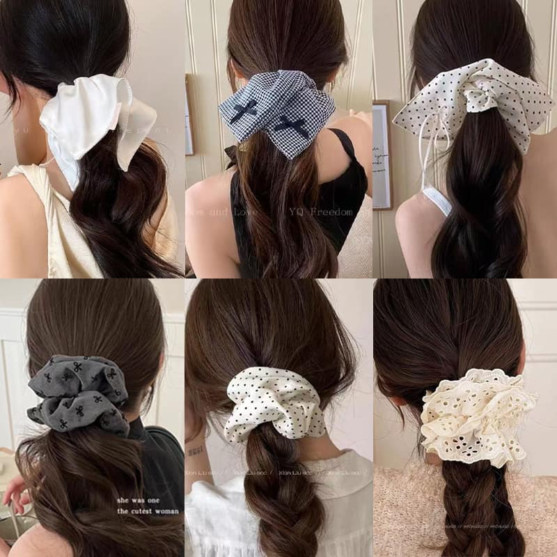 氣質韓系高級感方巾大腸髮圈