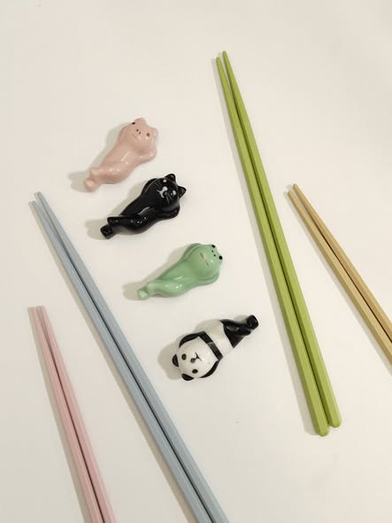日系萌系小動物陶瓷筷架