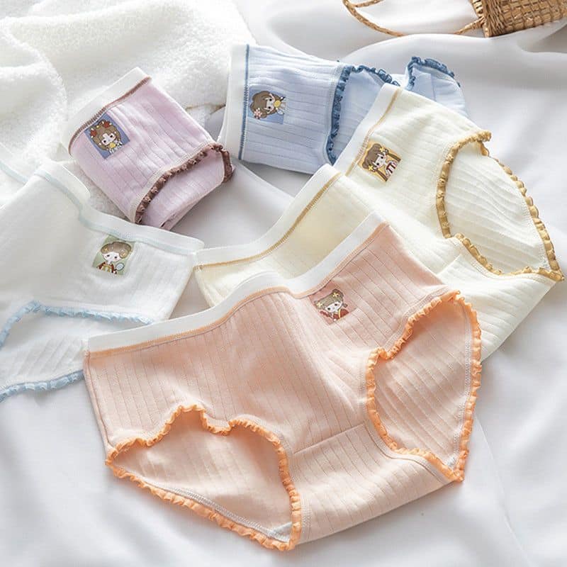 大頭貼舒適腰圍中大女童三角內褲組