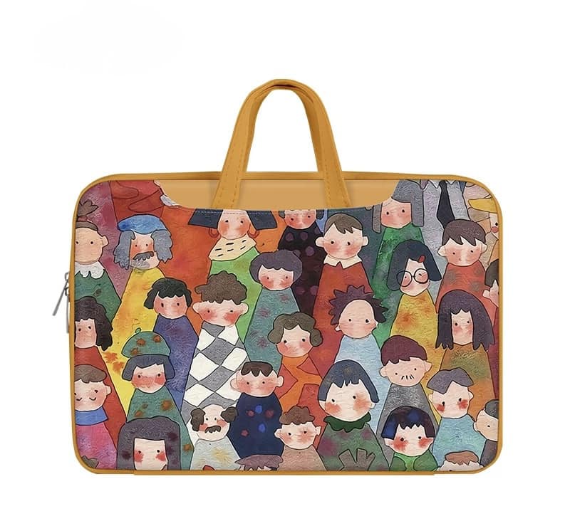 摩登城市 人物插畫風多功能旅行電腦包
