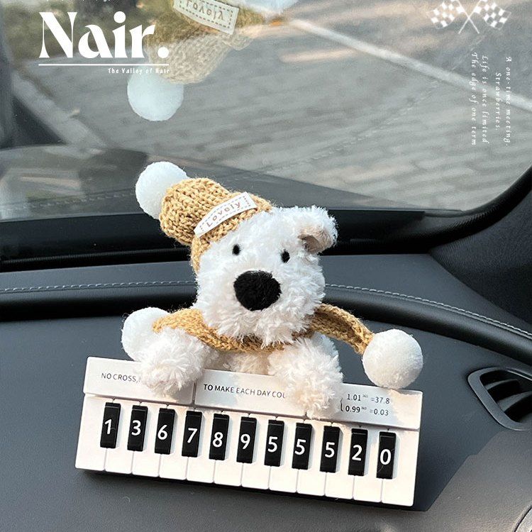 西高地鋼琴黑白鍵 小狗汽車臨時停車牌