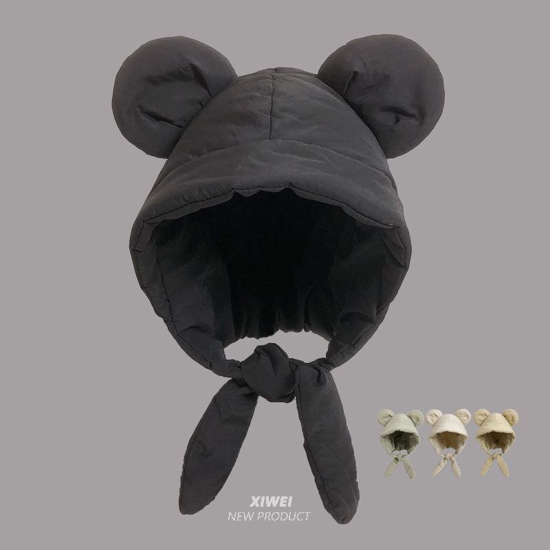 冬季新款米奇耳朵羽絨棉帽雷鋒帽 輕盈保暖護耳綁帶  防寒騎行帽