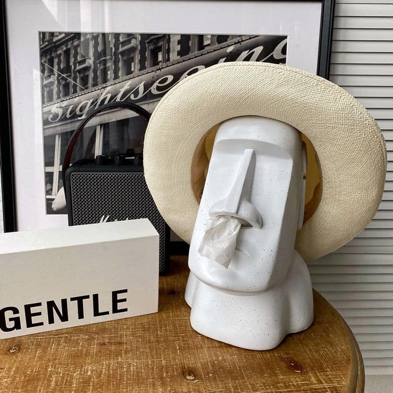 摩艾頭戴式耳麥耳機架 面紙盒收納擺飾 桌面創意擺飾