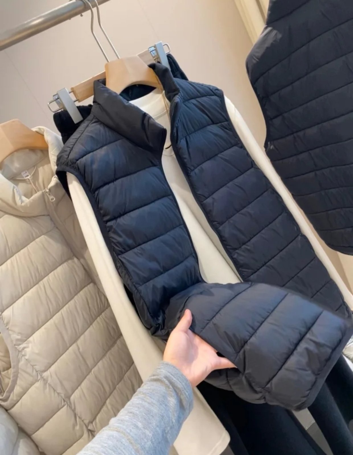 出口款  男女同款 秋冬寬鬆直筒排骨棉馬甲背心