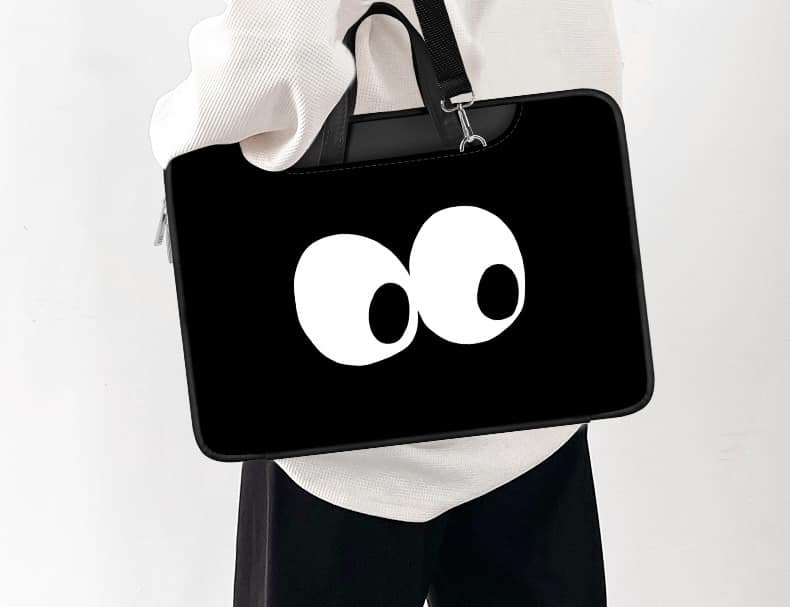 可愛大眼睛 純黑色可愛眼睛 多功能旅行電腦包