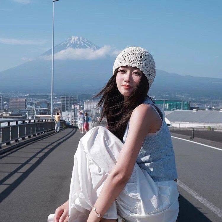 日系手工鏤空鉤花針織帽
