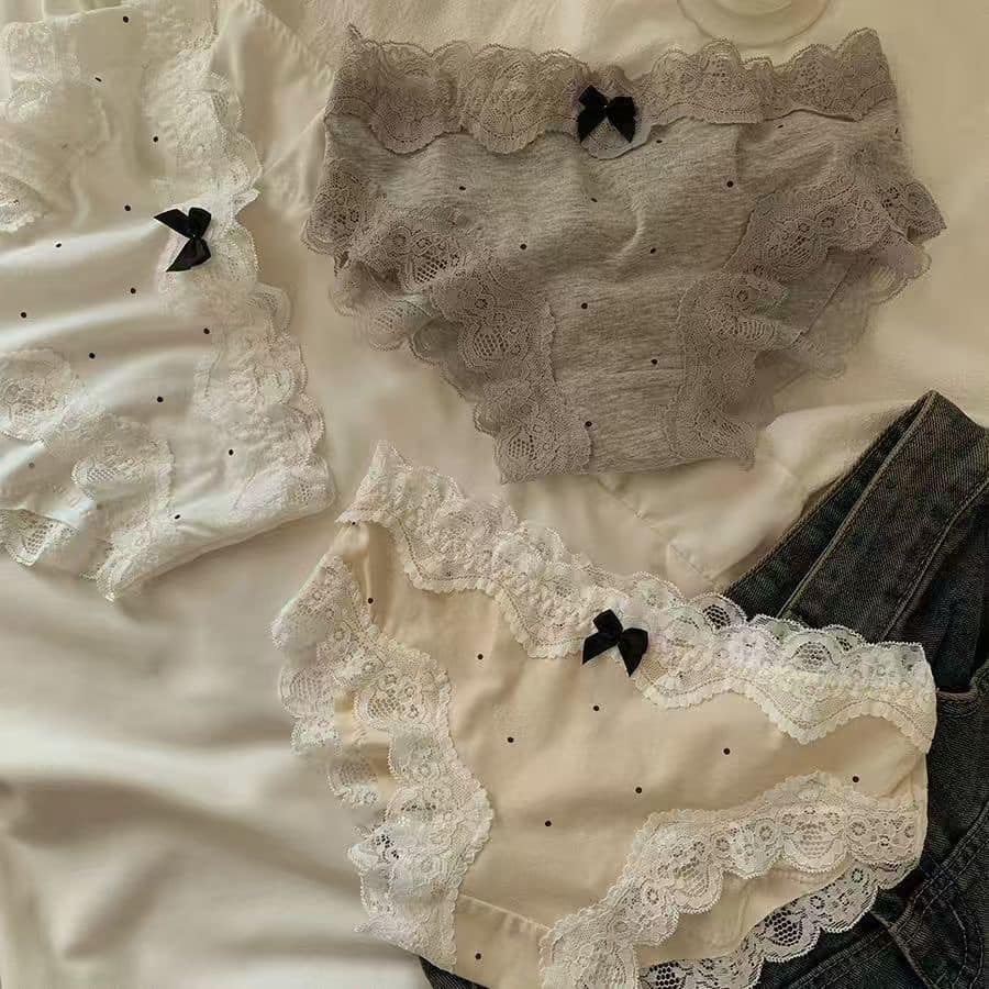 法式蝴蝶結復古風蕾絲內褲