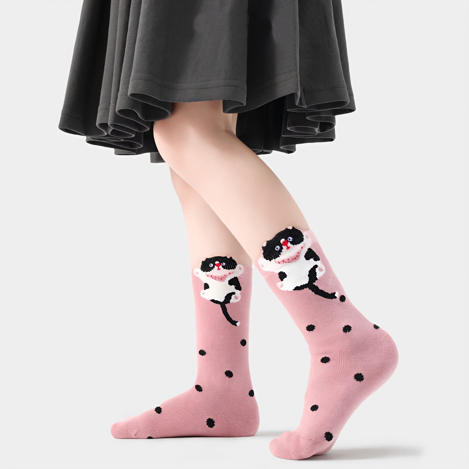 韓版兒童可愛茶壺中筒兒童襪 兔子款