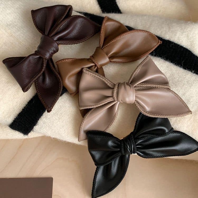 美拉德氣質蝴蝶結側邊夾