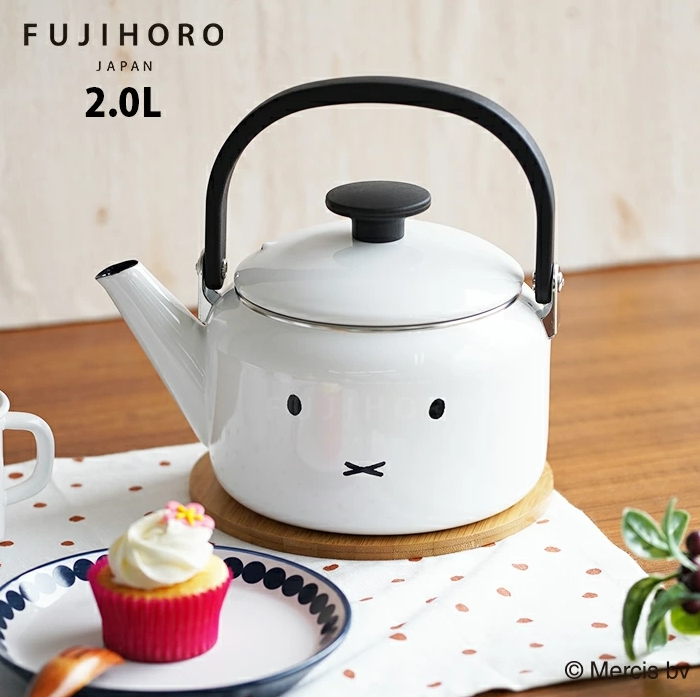 日本富士琺瑯米飛臉款 燒水壺2.0L