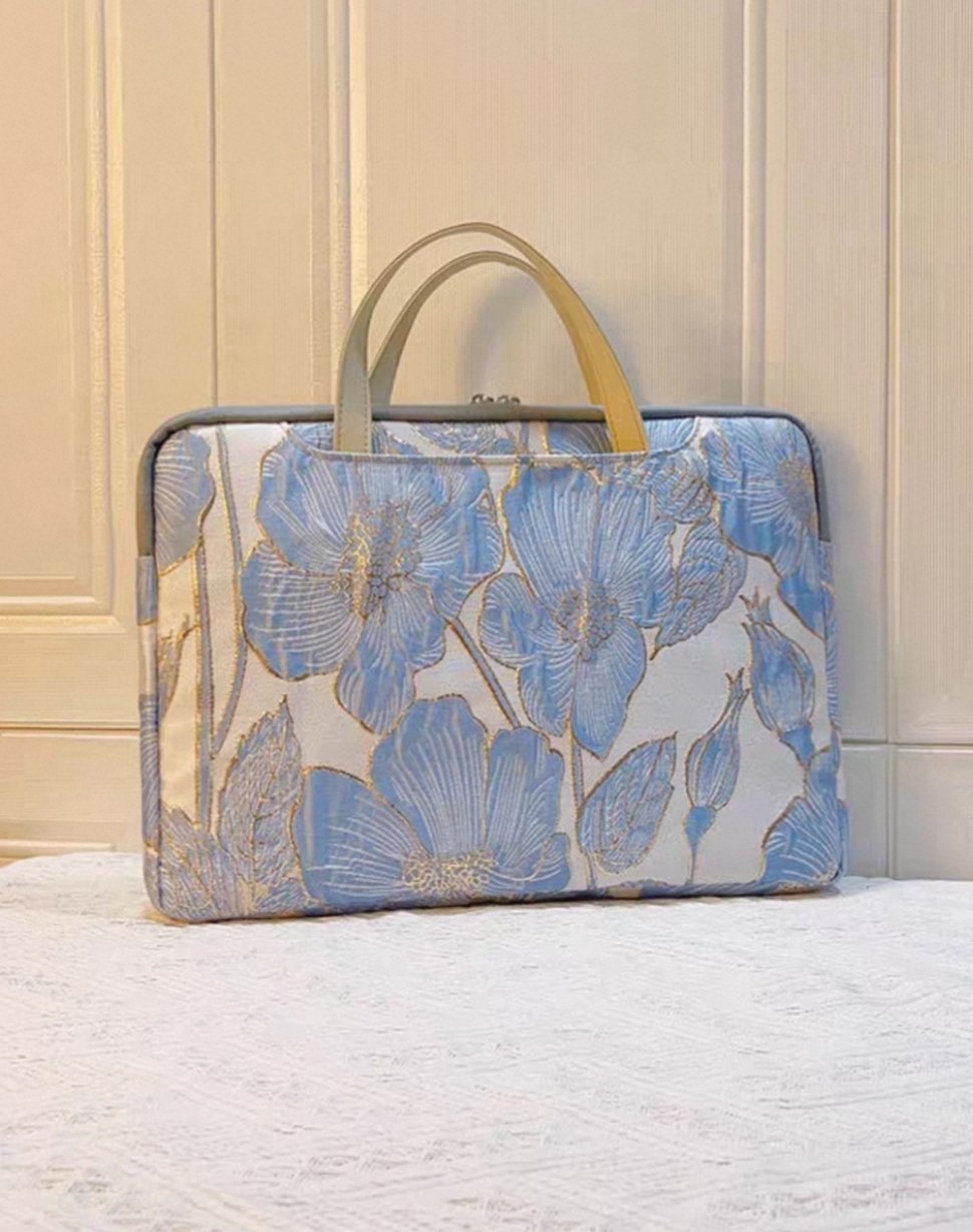 勿忘我 刺繡多功能旅行電腦包