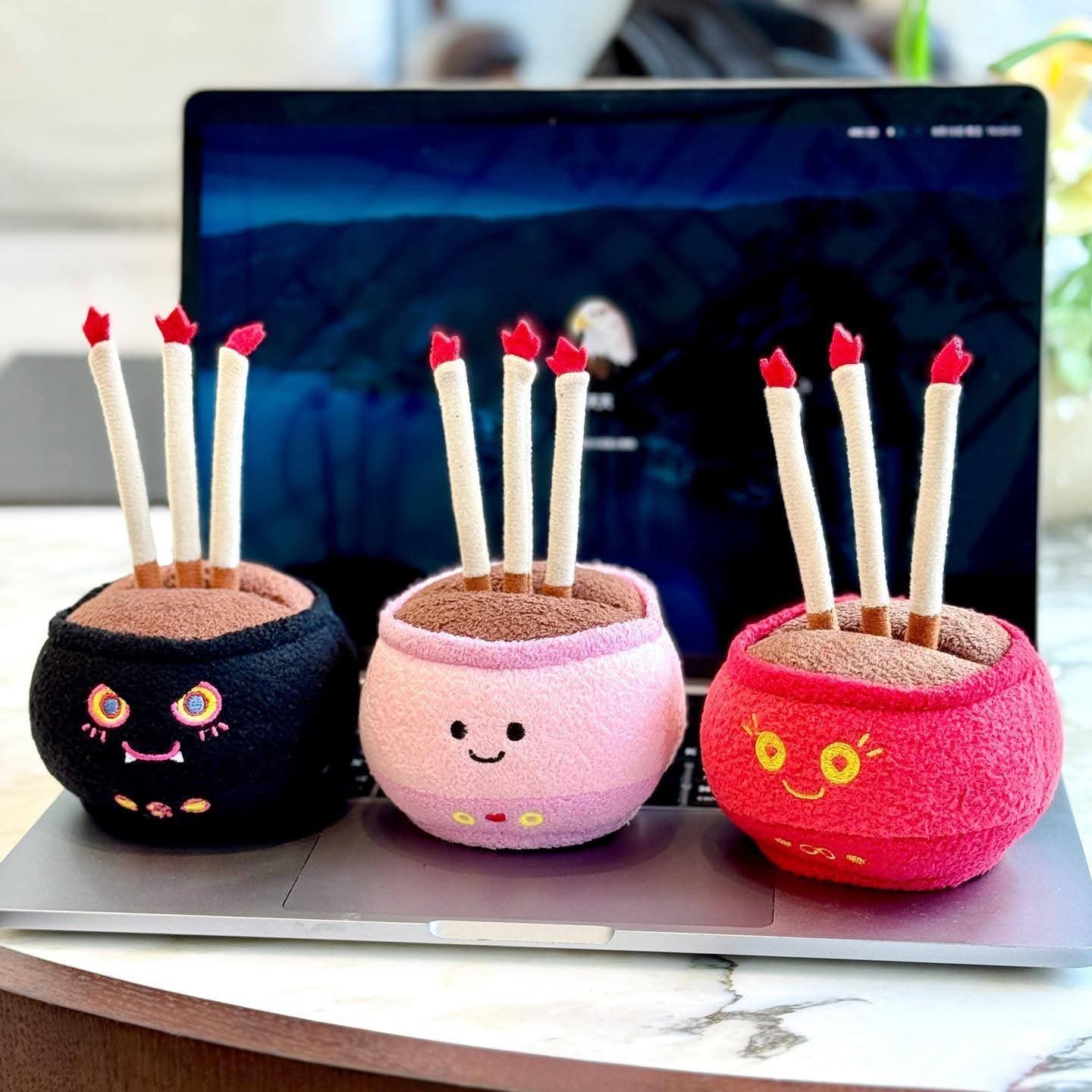 今天你會有好事發生 可愛毛絨香爐擺件