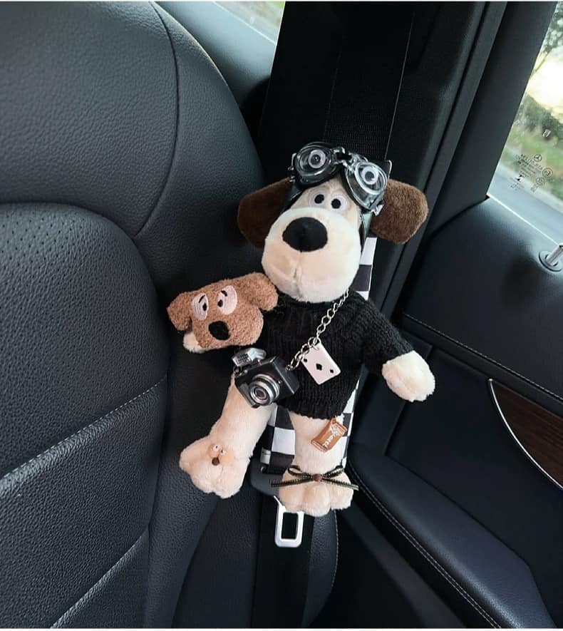 立體飛行狗玩偶時尚款 汽車安全帶護肩套