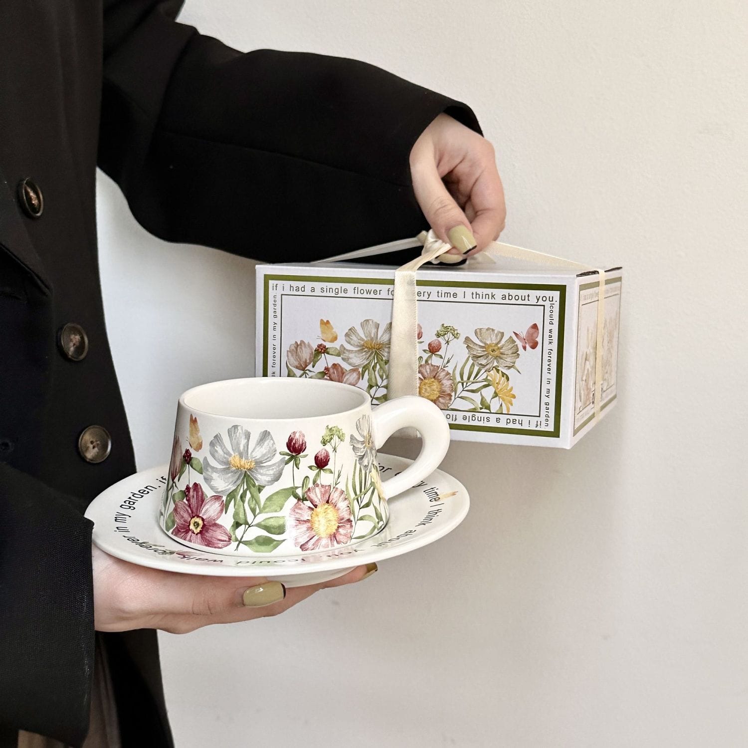 生日禮物 復古手繪高級感咖啡杯套裝