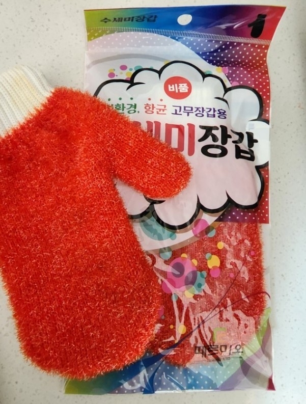 韓國製  韓國奶奶 手套型菜瓜布『3/30 結單』