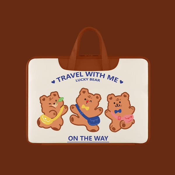 三隻快樂熊筆電電腦包   14吋現貨免運