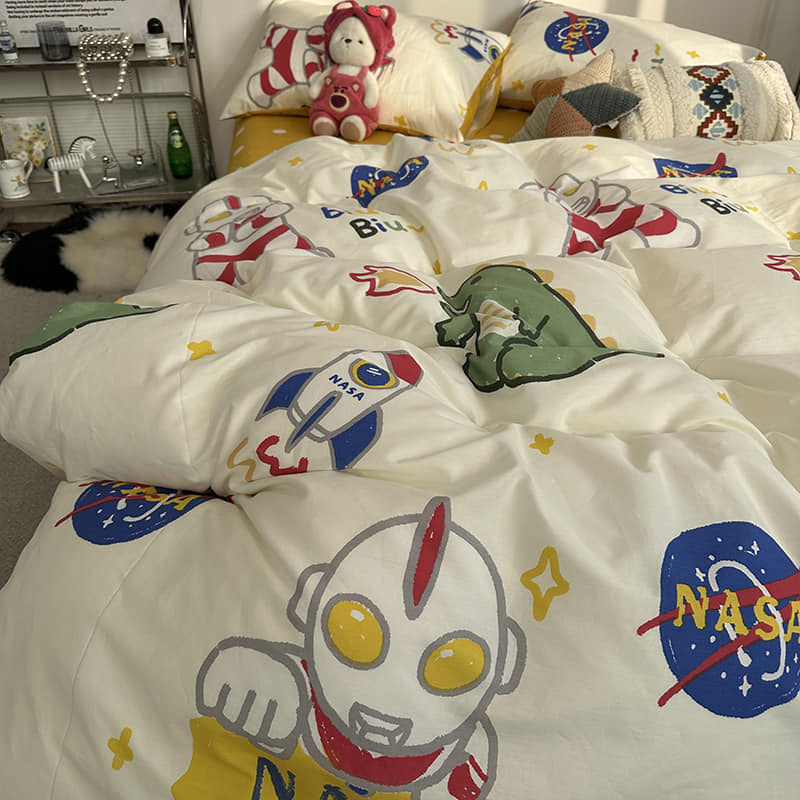 春季奧特曼恐龍 布床包被套組合  4件雙人件套