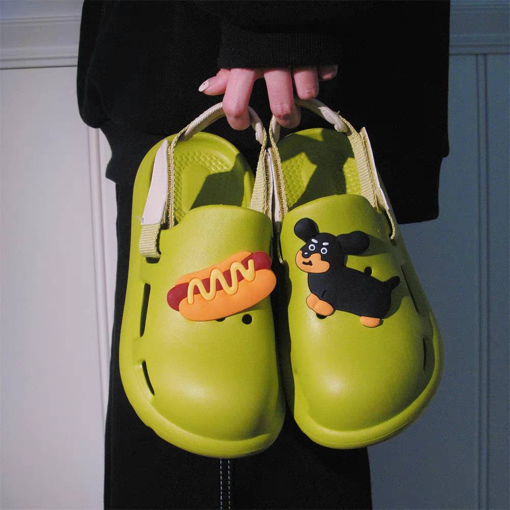 可愛趣味狗狗跟熱狗EVA洞洞鞋