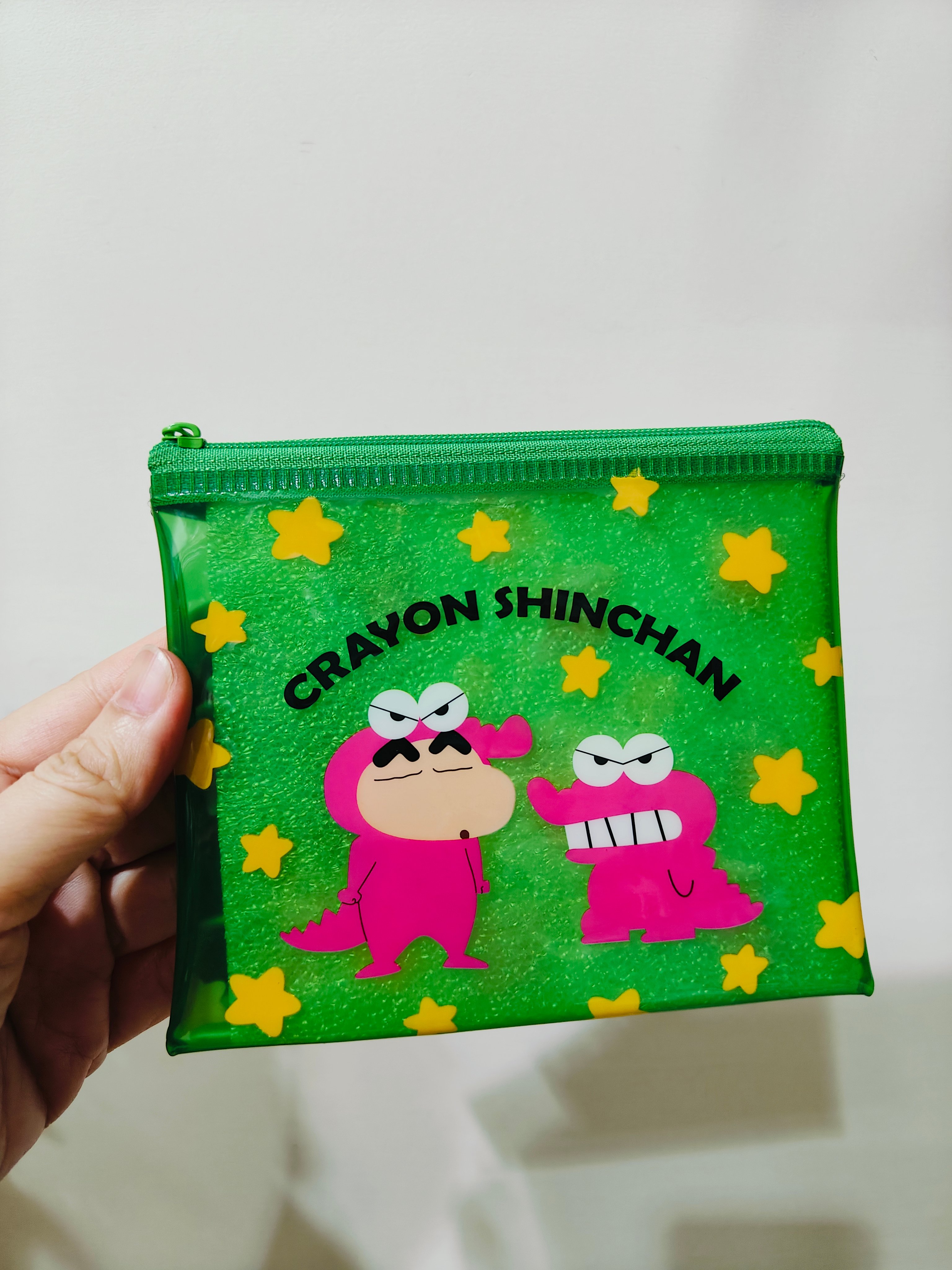 日本蠟筆小新綠色PVC小收納包