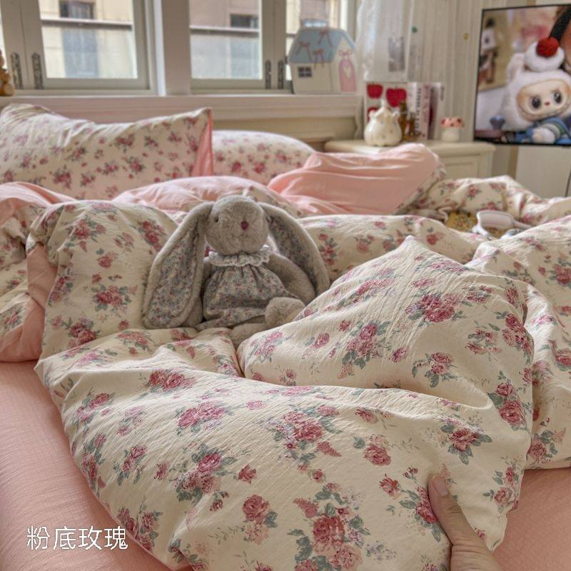 專屬花卉系列四款 水洗紗床包四件組